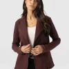 Discount Saint and Sofia Cotton Biker Jacket - Maroon - Bronze Stripe
