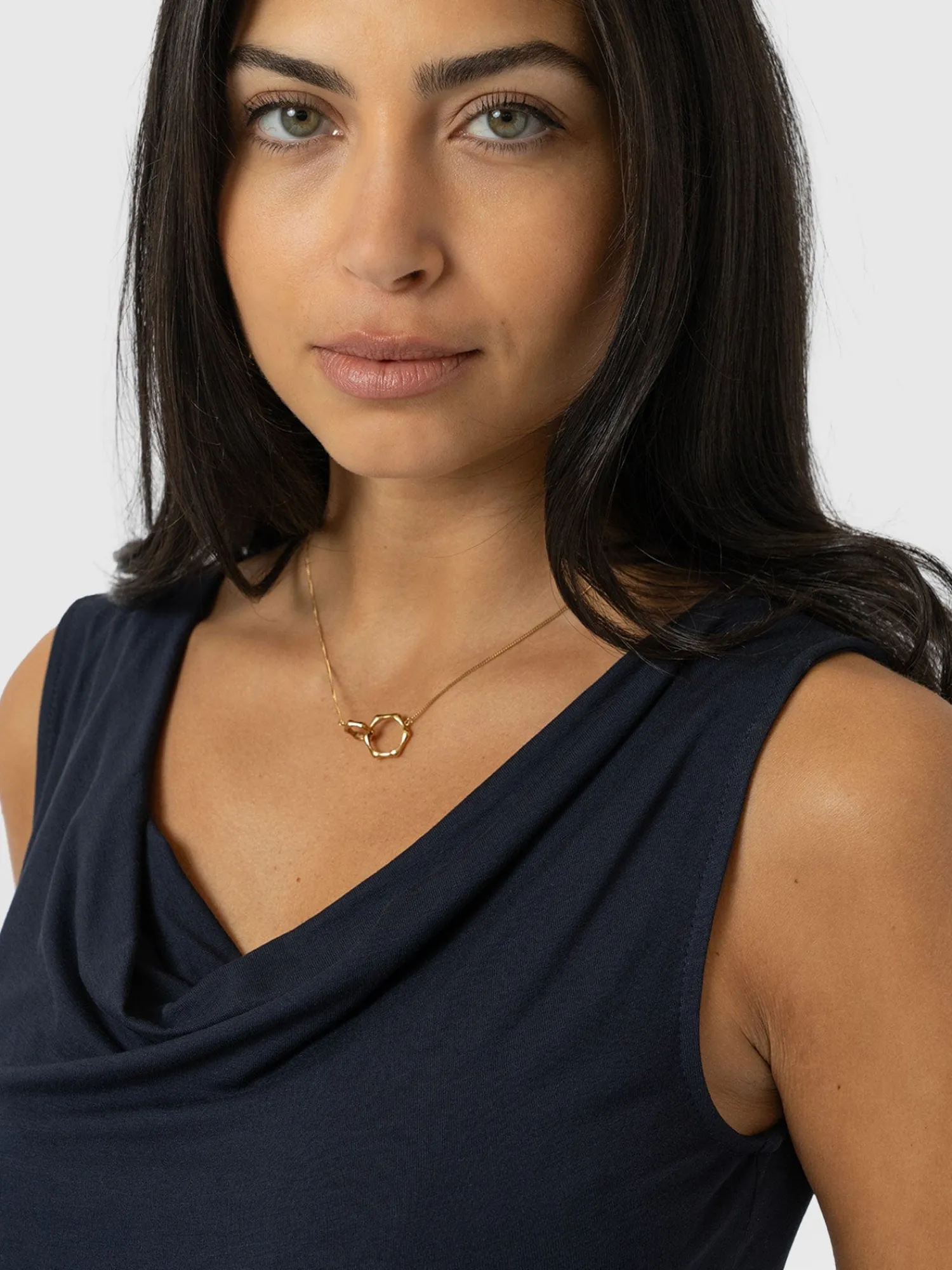 Hot Saint and Sofia Cowl Neck Cami - Navy