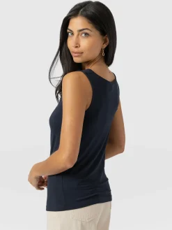 Hot Saint and Sofia Cowl Neck Cami - Navy