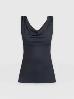Hot Saint and Sofia Cowl Neck Cami - Navy