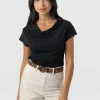 Hot Saint and Sofia Cowl Neck Tee - Black