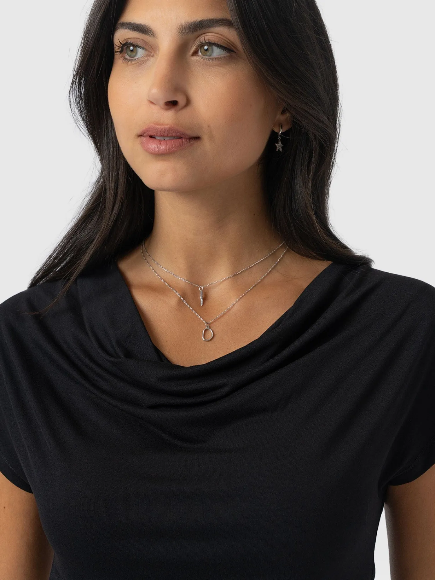 Hot Saint and Sofia Cowl Neck Tee - Black