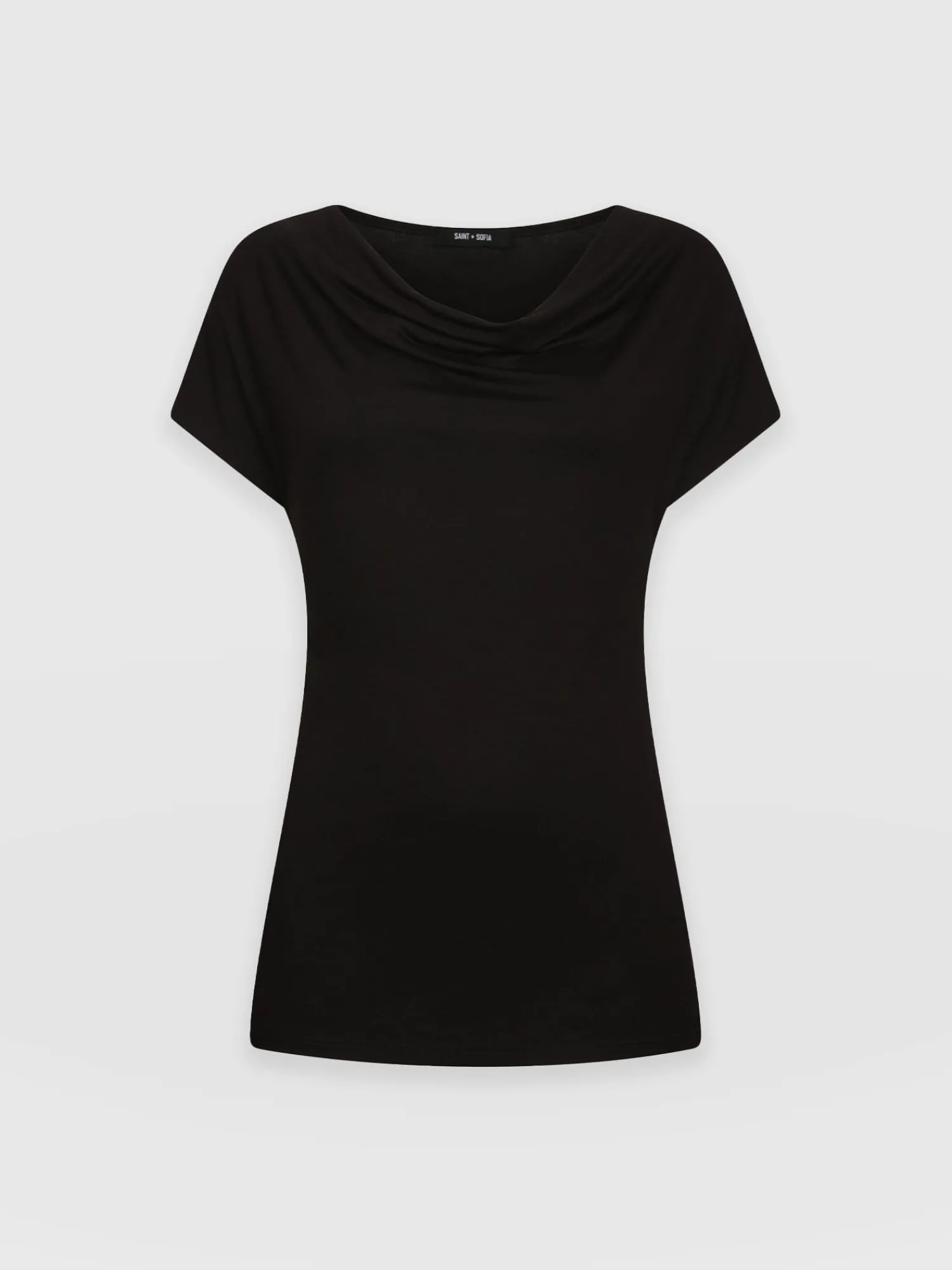 Hot Saint and Sofia Cowl Neck Tee - Black