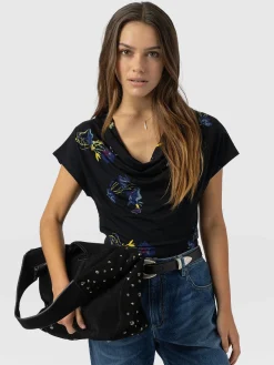 New Saint and Sofia Cowl Neck Tee - Blue Lily Gardens