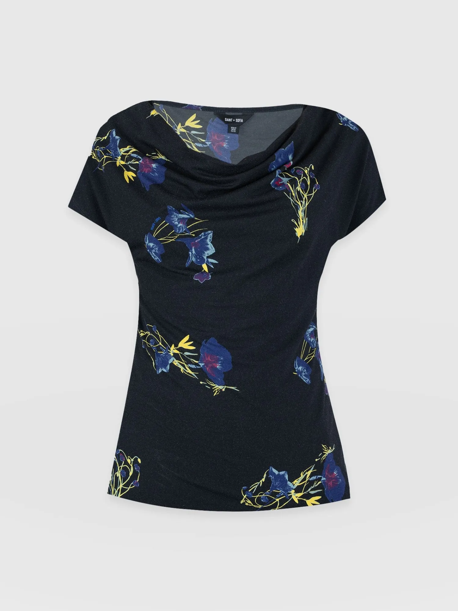 New Saint and Sofia Cowl Neck Tee - Blue Lily Gardens