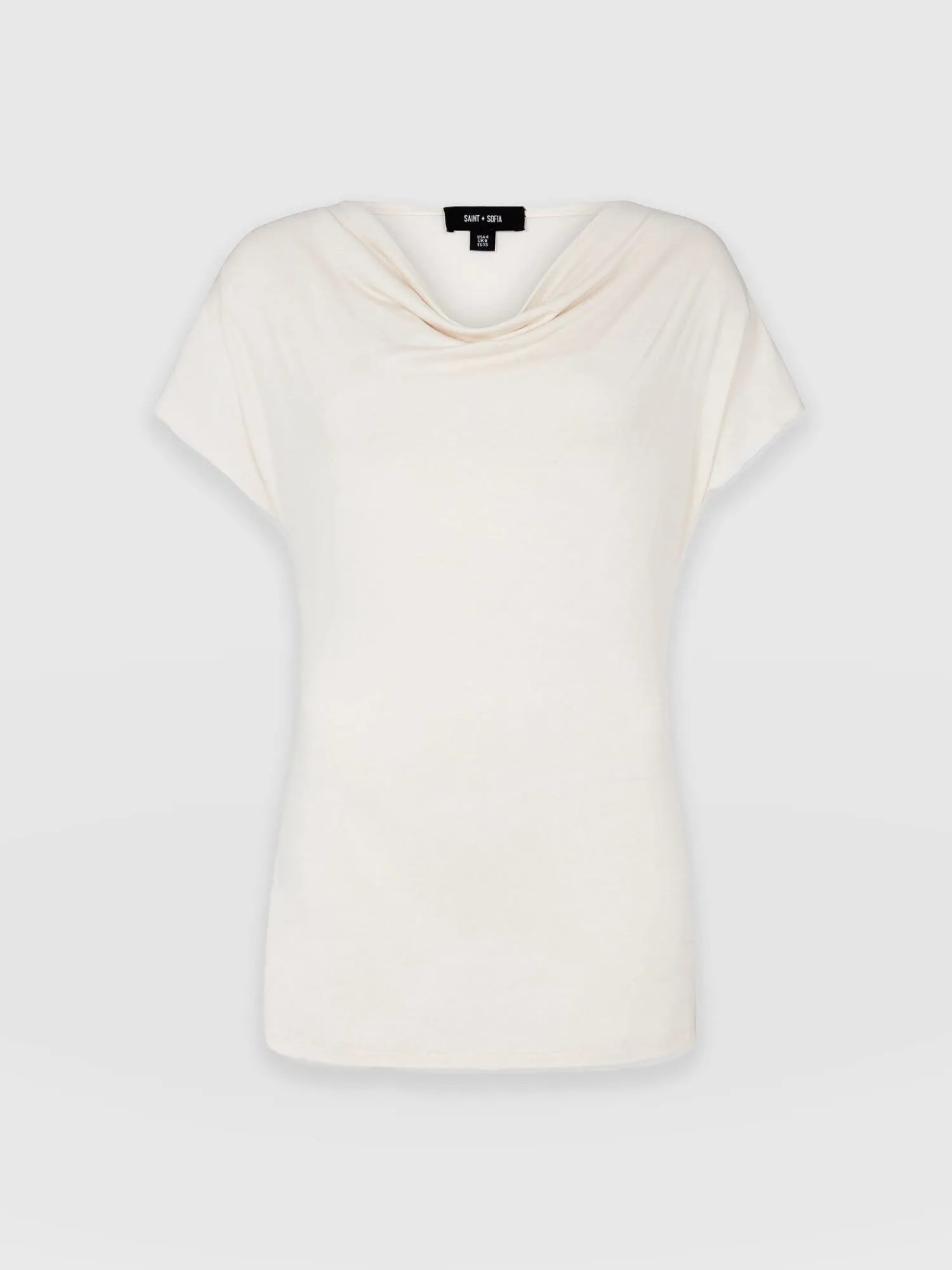Online Saint and Sofia Cowl Neck Tee - Cream