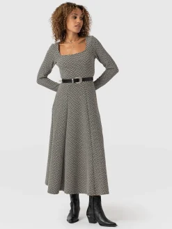 Online Saint and Sofia Darcey Flared Dress - Cream Lurex