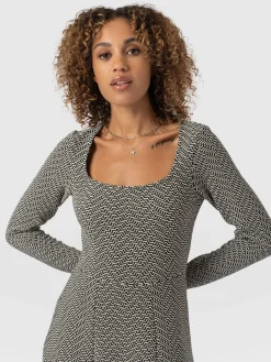 Online Saint and Sofia Darcey Flared Dress - Cream Lurex