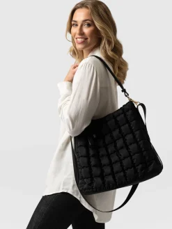 Fashion Saint and Sofia Darcey Puff Tote Bag - Black