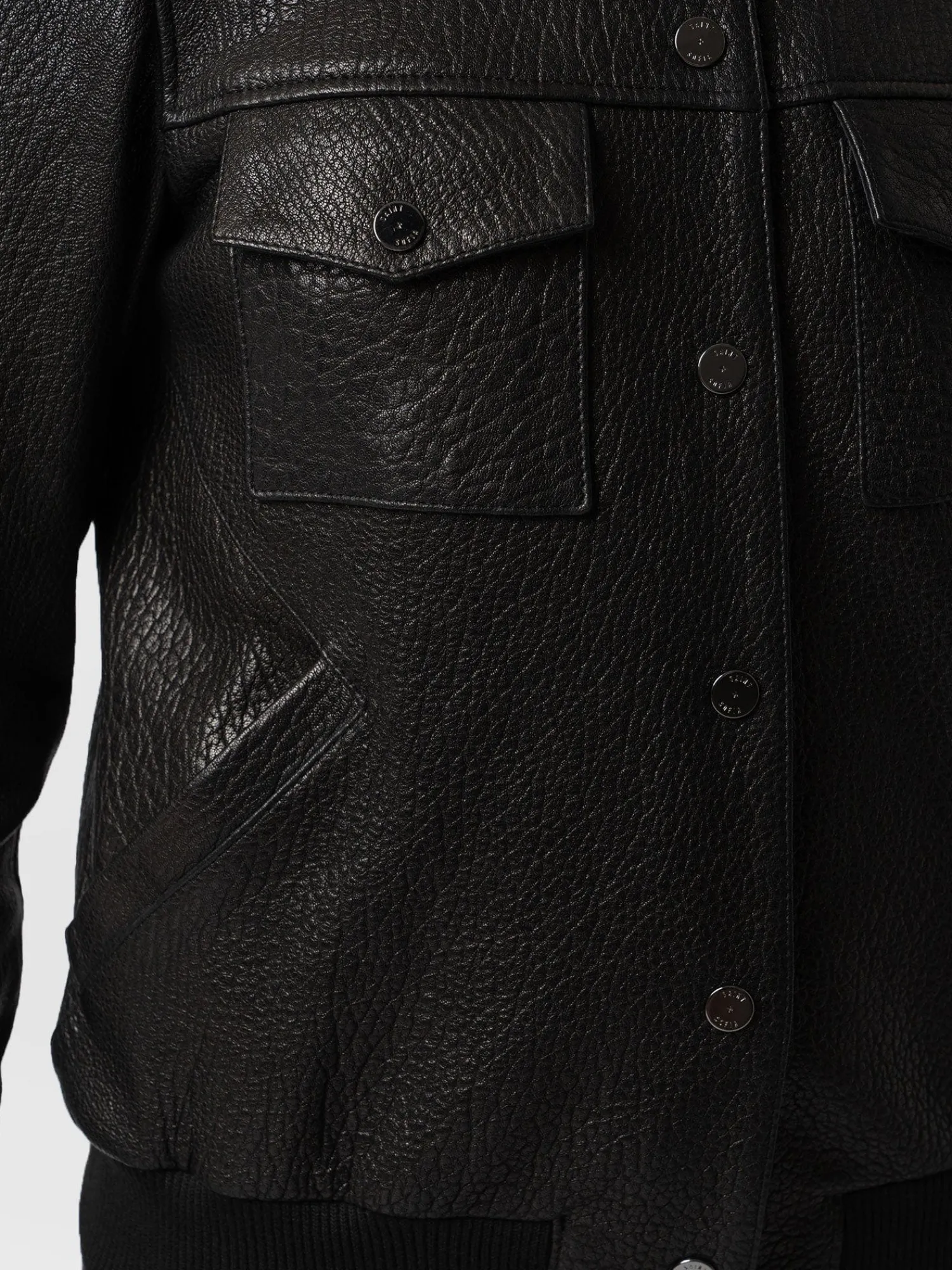 Hot Saint and Sofia Delphi Leather Bomber Jacket - Black