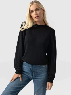 Online Saint and Sofia Diamond Knit Sweater - Black