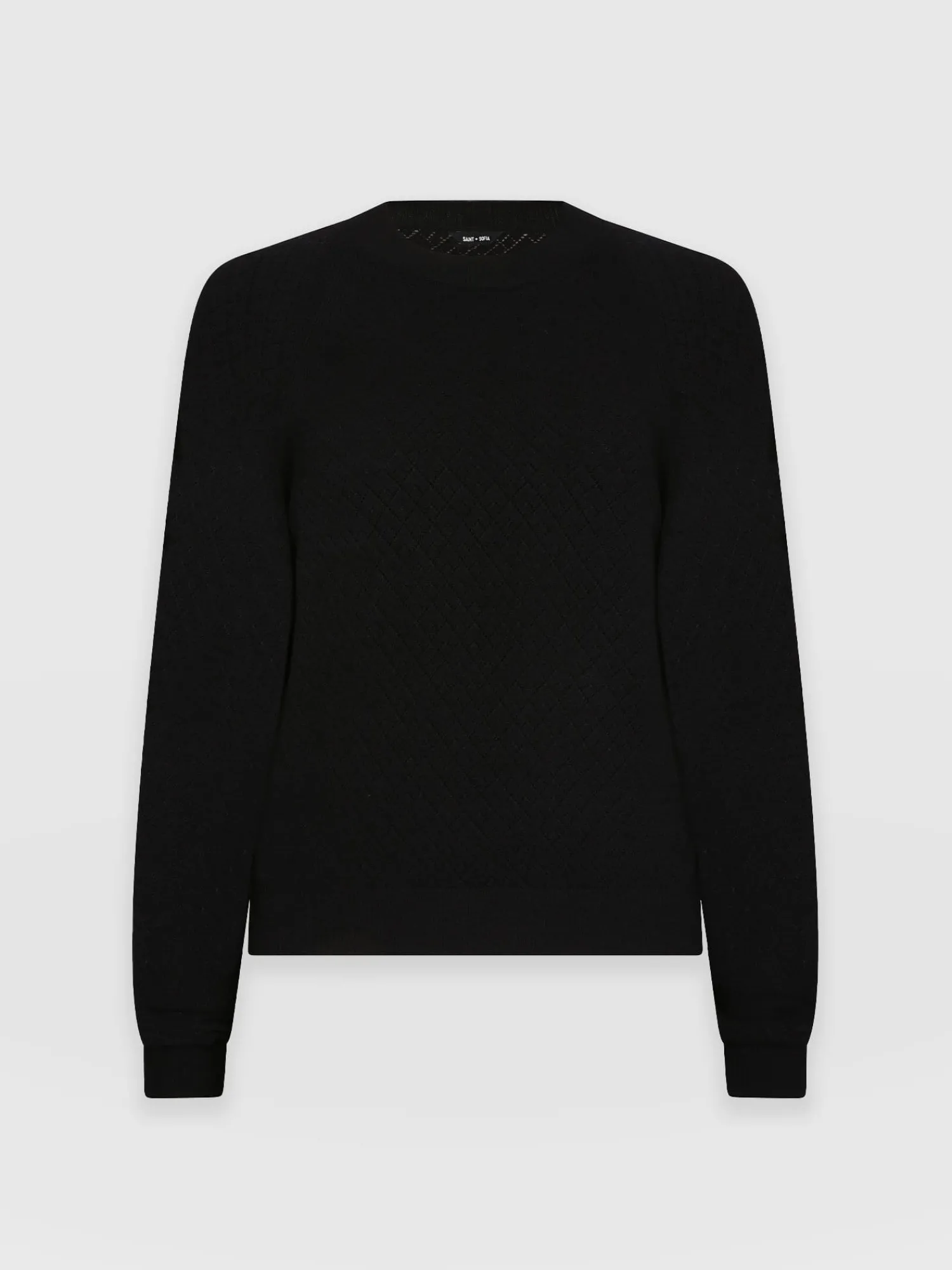 Online Saint and Sofia Diamond Knit Sweater - Black