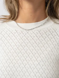 Fashion Saint and Sofia Diamond Knit Sweater - White
