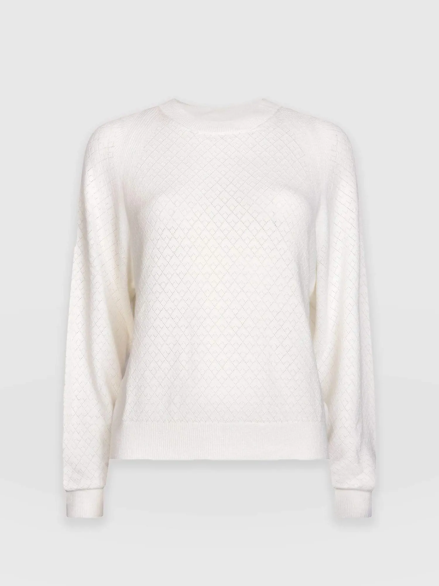 Fashion Saint and Sofia Diamond Knit Sweater - White