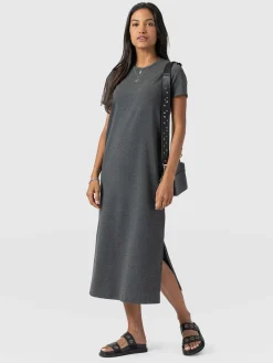 New Saint and Sofia Easy T-Shirt Midi Dress - Charcoal