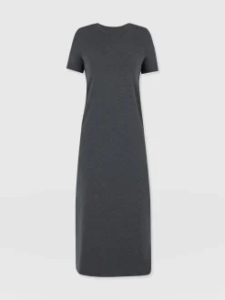 New Saint and Sofia Easy T-Shirt Midi Dress - Charcoal