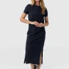Outlet Saint and Sofia Easy T-Shirt Midi Dress - Navy