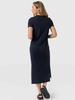 Outlet Saint and Sofia Easy T-Shirt Midi Dress - Navy