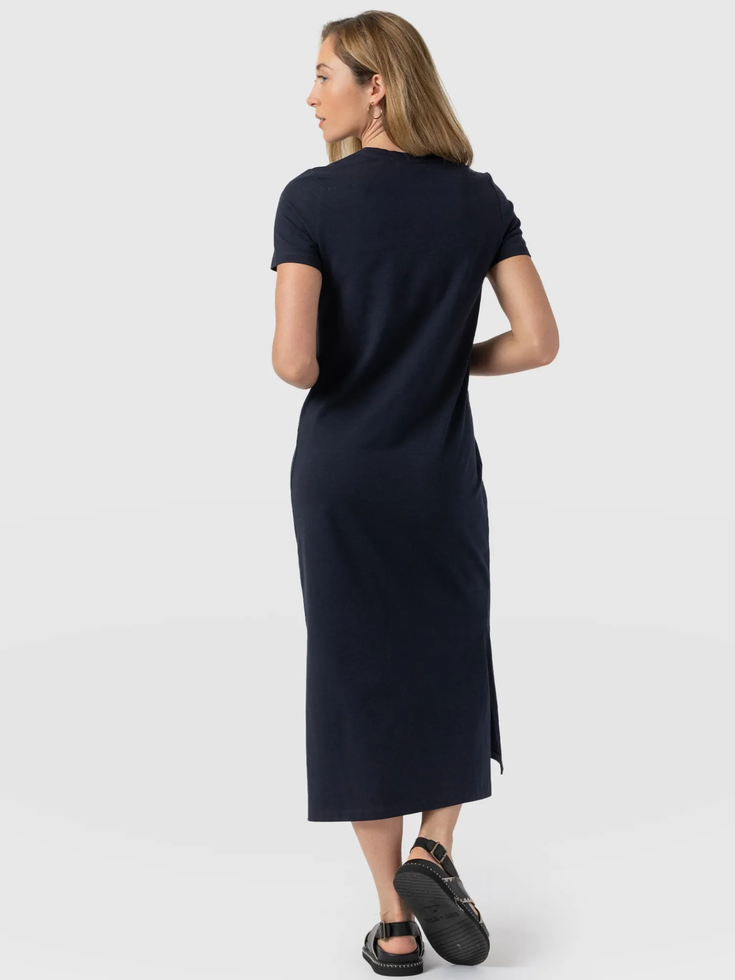Outlet Saint and Sofia Easy T-Shirt Midi Dress - Navy