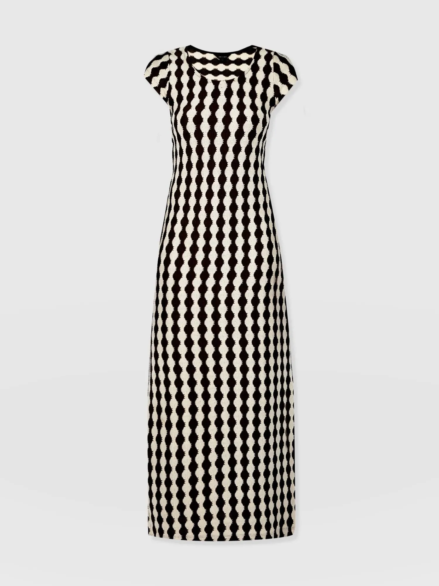 Fashion Saint and Sofia Elise Scoop Neck Midaxi Dress - Black/Cream