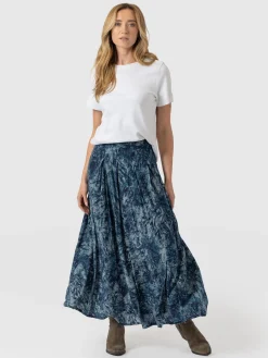 Best Saint and Sofia Eliza Pleated Skirt - Blue Marble