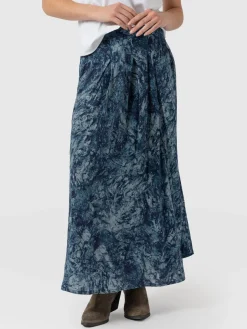 Best Saint and Sofia Eliza Pleated Skirt - Blue Marble
