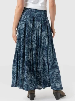 Best Saint and Sofia Eliza Pleated Skirt - Blue Marble