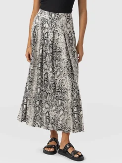 Sale Saint and Sofia Eliza Pleated Skirt - Cream Snake