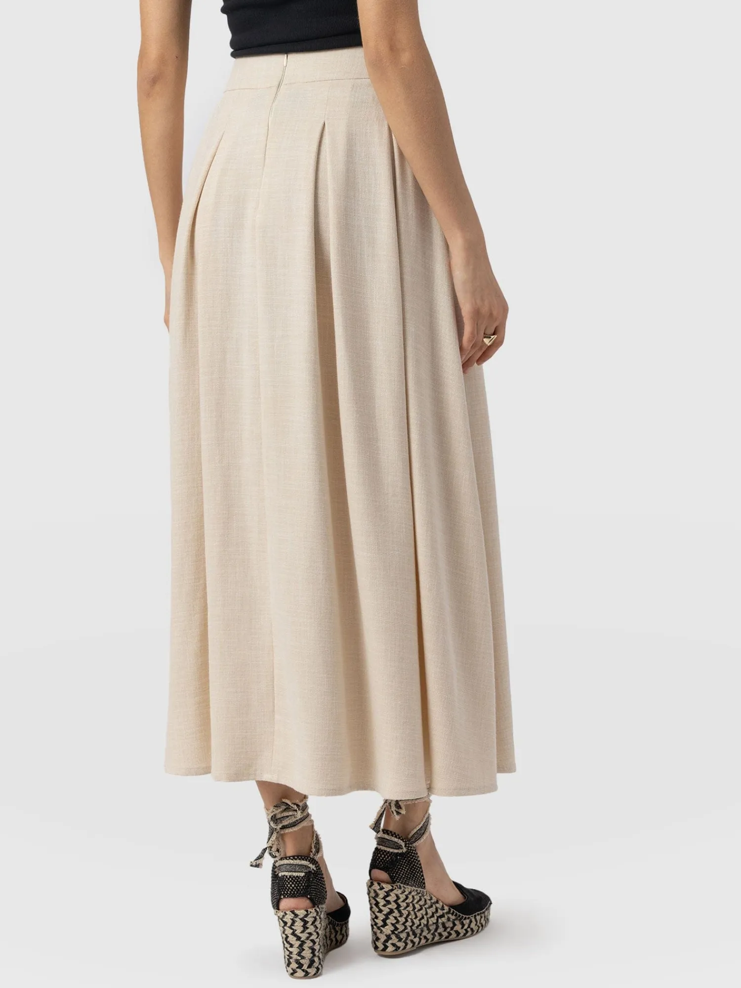 Clearance Saint and Sofia Eliza Pleated Skirt - Cream