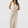 Discount Saint and Sofia Emery Wide Leg Pant - Cream