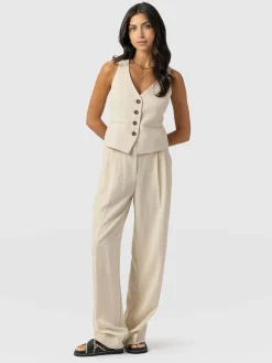 Discount Saint and Sofia Emery Wide Leg Pant - Cream
