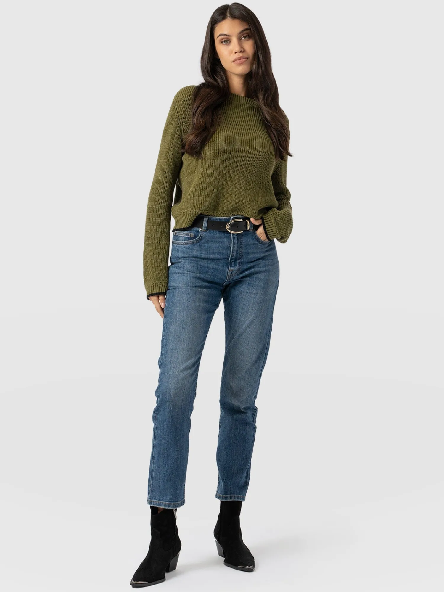 Hot Saint and Sofia Emma Straight Leg Jean - Mid Blue