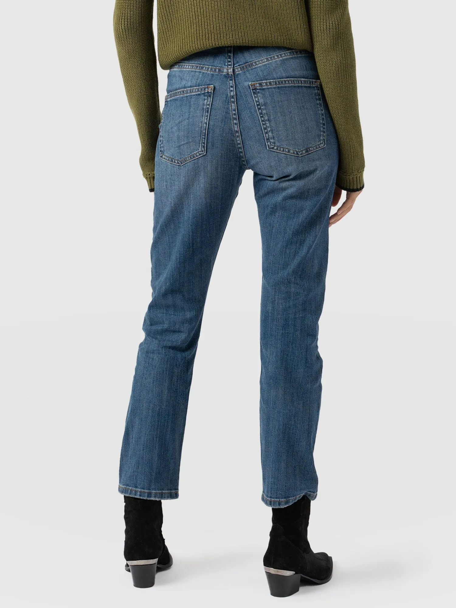 Hot Saint and Sofia Emma Straight Leg Jean - Mid Blue