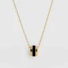 Best Saint and Sofia Enamel Stripe Charm Necklace - Gold/Black