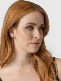 Outlet Saint and Sofia Enamel Stripe Huggie Earrings - Gold/Green