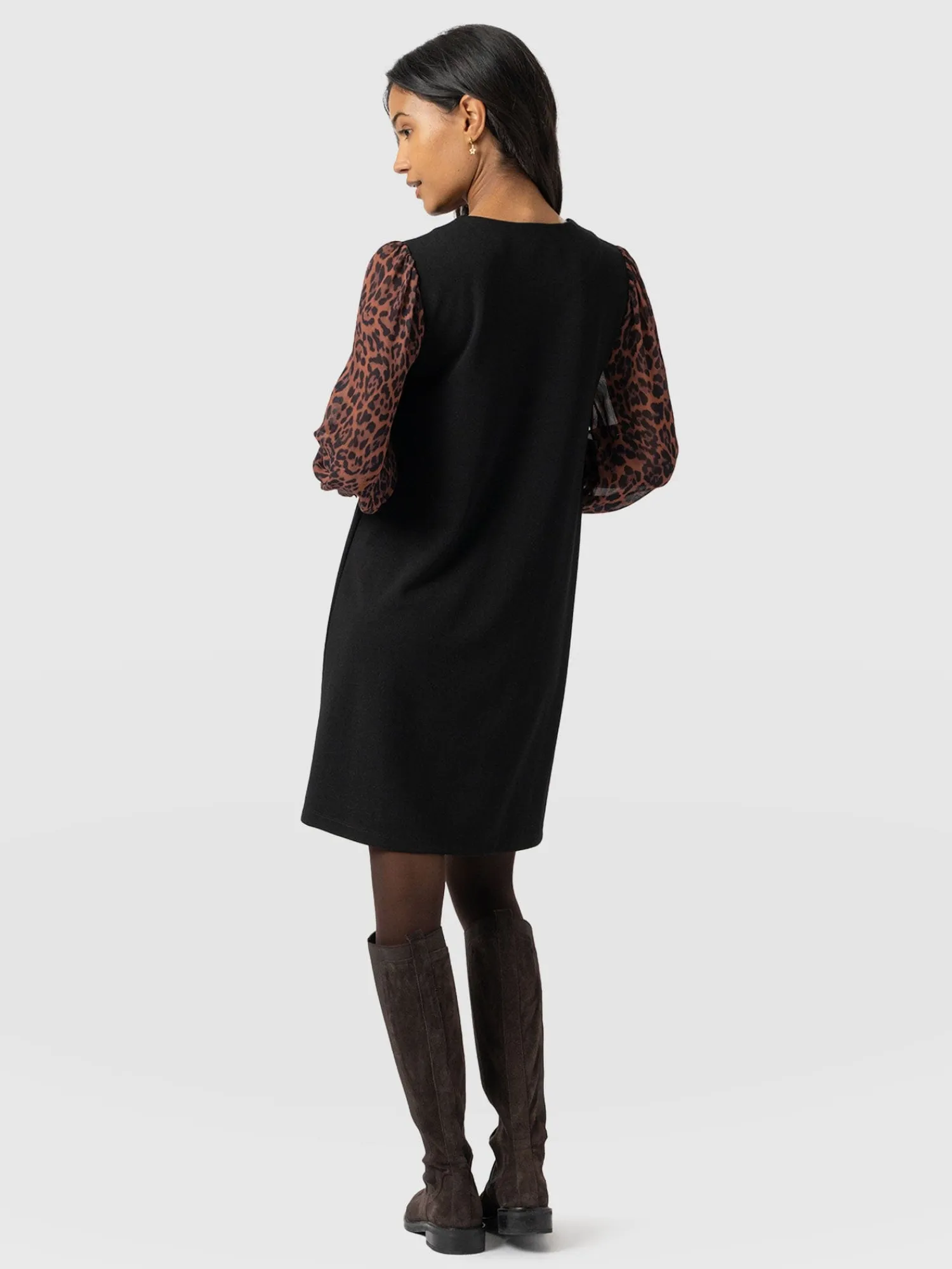 Fashion Saint and Sofia Esme Zip Up Dress - Brown Leopard