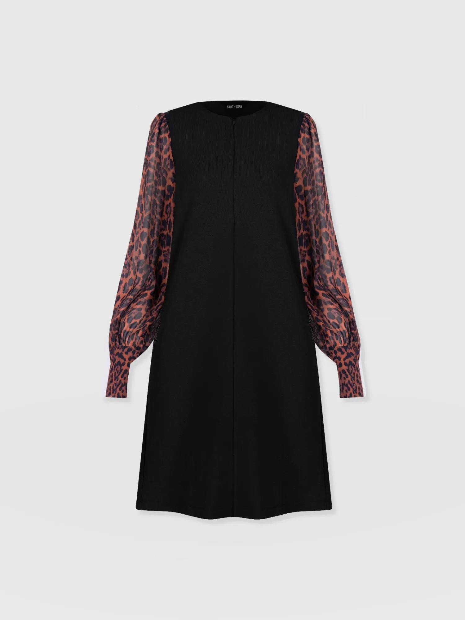 Fashion Saint and Sofia Esme Zip Up Dress - Brown Leopard