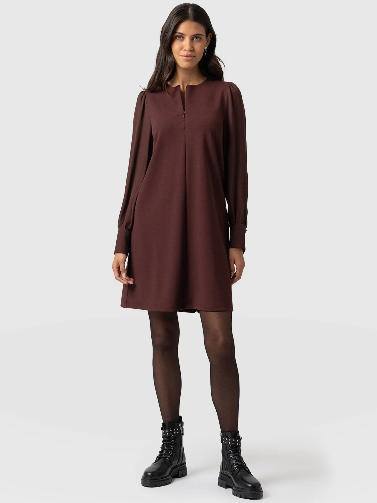 Fashion Saint and Sofia Esme Zip Up Dress - Maroon
