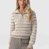 New Saint and Sofia Ester Quarter Zip Knit - Beige
