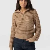 Clearance Saint and Sofia Ester Quarter Zip Knit - Camel