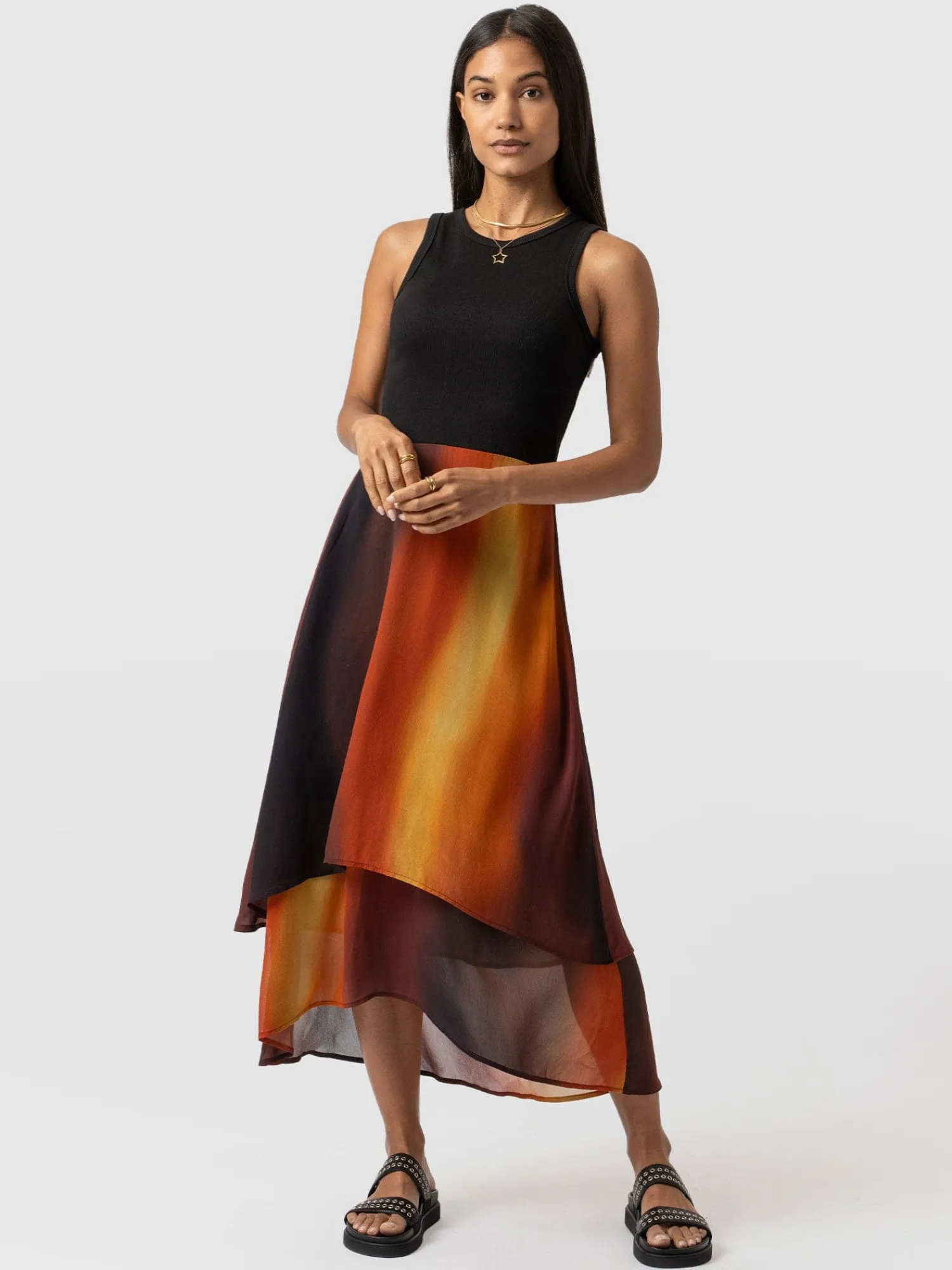 Fashion Saint and Sofia Etta Layered Dress - Amber Gradient