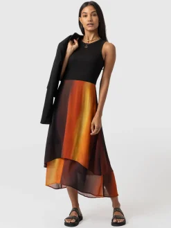 Fashion Saint and Sofia Etta Layered Dress - Amber Gradient