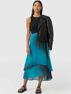 Fashion Saint and Sofia Etta Layered Dress - Blue coral