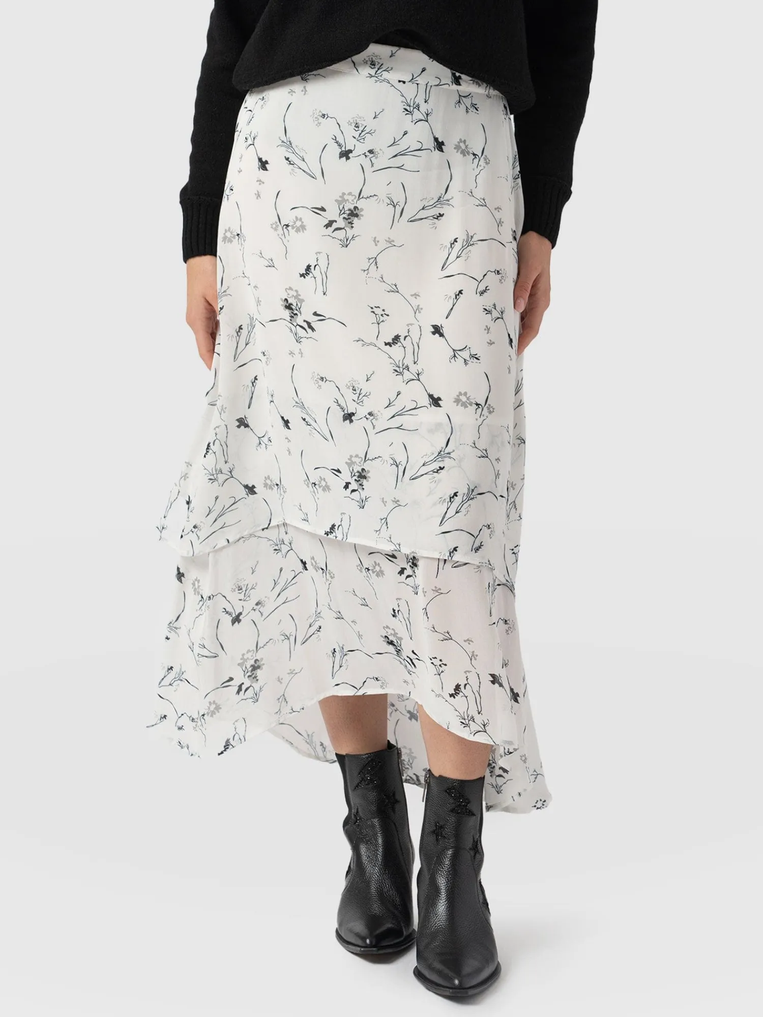 Best Saint and Sofia Etta Layered Skirt - White Floral