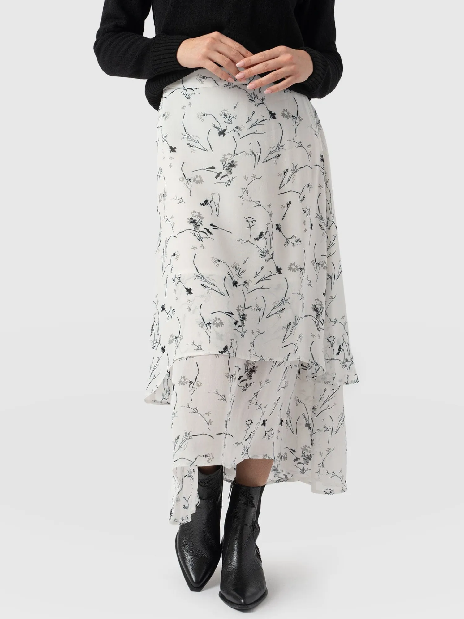 Best Saint and Sofia Etta Layered Skirt - White Floral