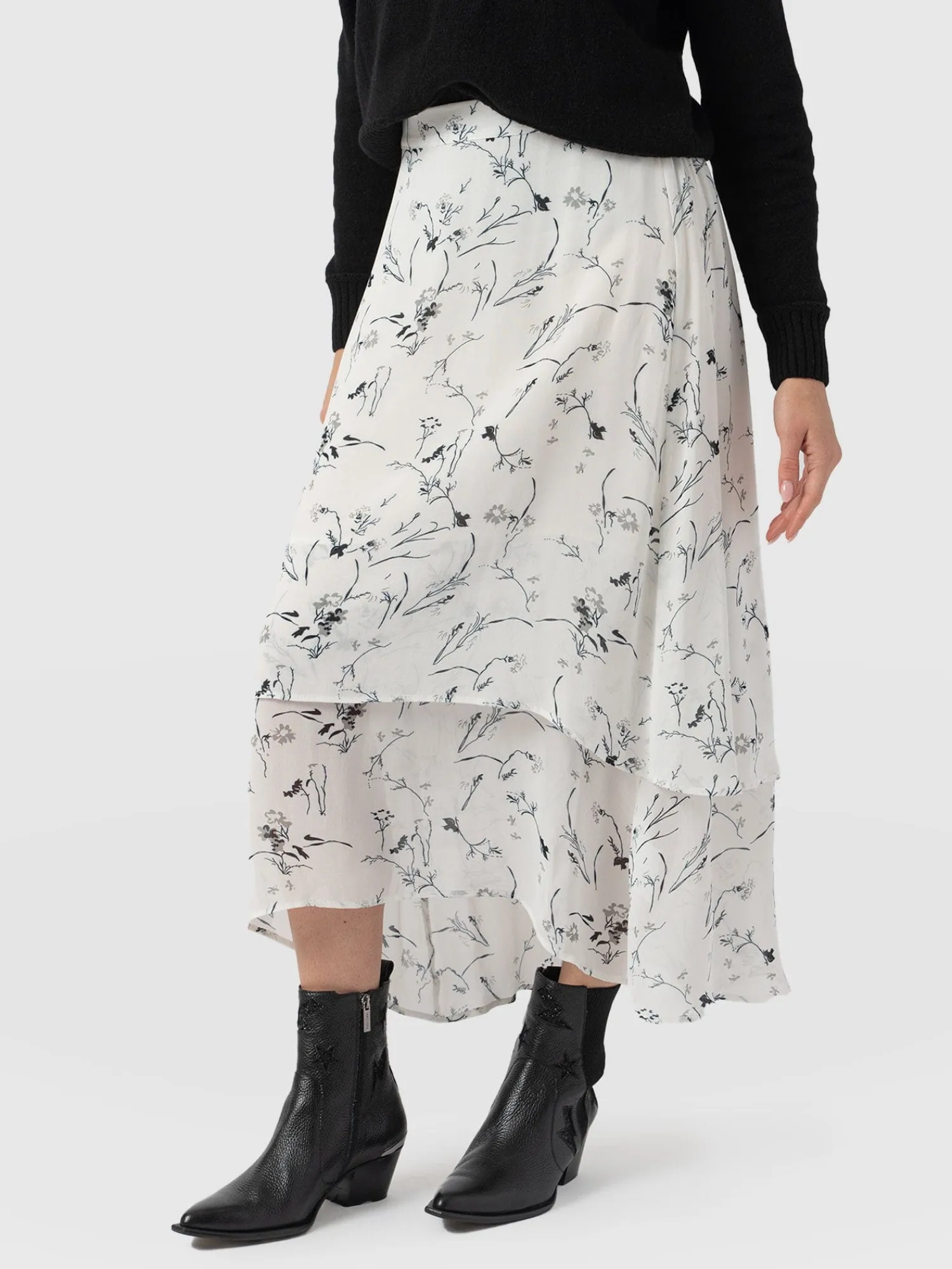 Best Saint and Sofia Etta Layered Skirt - White Floral