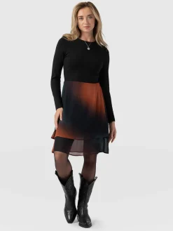 Fashion Saint and Sofia Etta Mini Layered Dress - Orange Coral