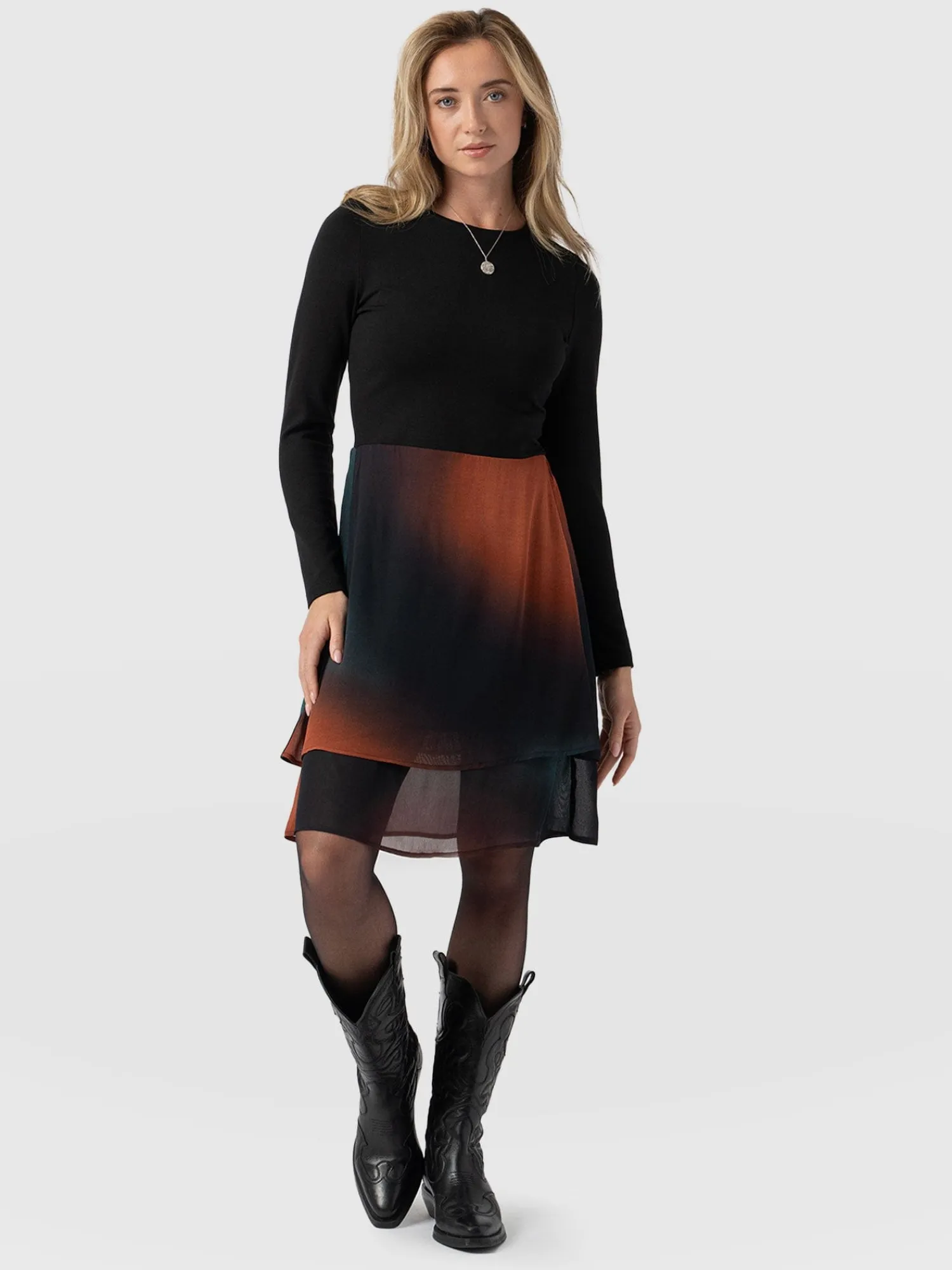 Fashion Saint and Sofia Etta Mini Layered Dress - Orange Coral