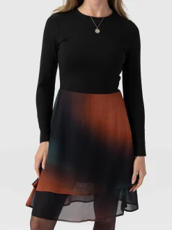 Fashion Saint and Sofia Etta Mini Layered Dress - Orange Coral