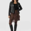 Hot Saint and Sofia Etta Mini Layered Skirt - Brown Snake